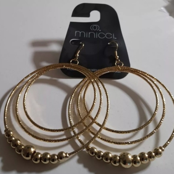 COPY - MINICCI GOLDTONE ROUND HOOPS - Picture 2 of 3